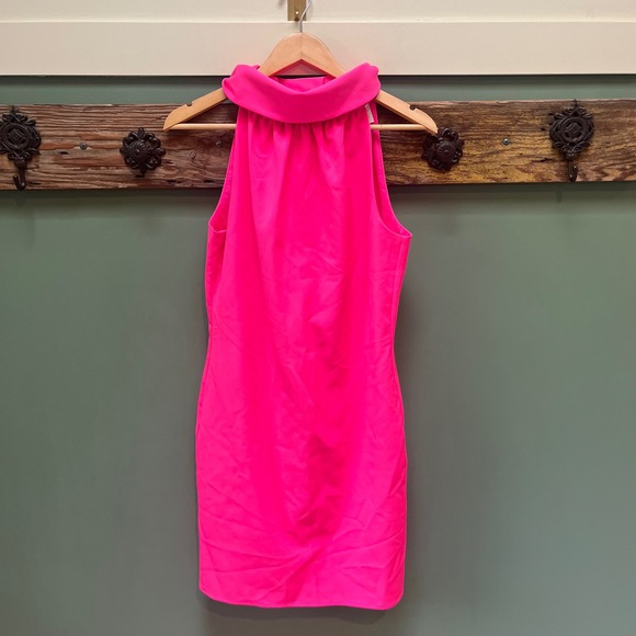 Sail to Sable Dresses & Skirts - Sail to Sable STS Neon Pink Sleeveless High Neck Button Back Shift Dress Small